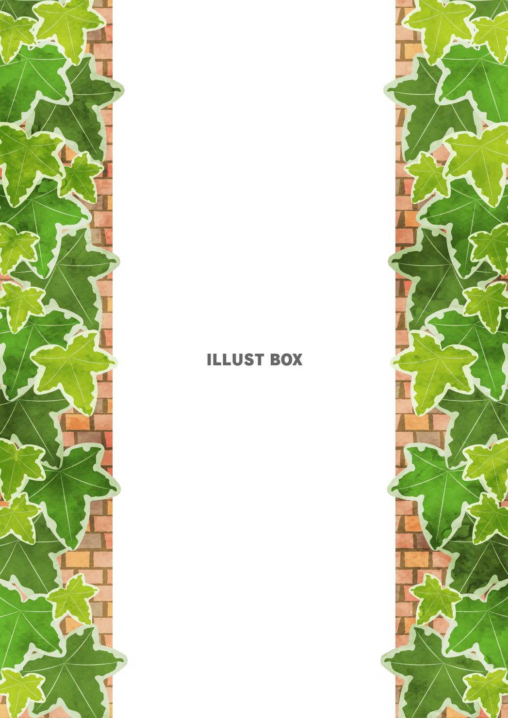 煉瓦とアイビーサイドフレーム、春、夏、縦