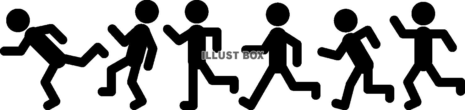 ゾロゾロと詰めかける人々　ピクトグラム