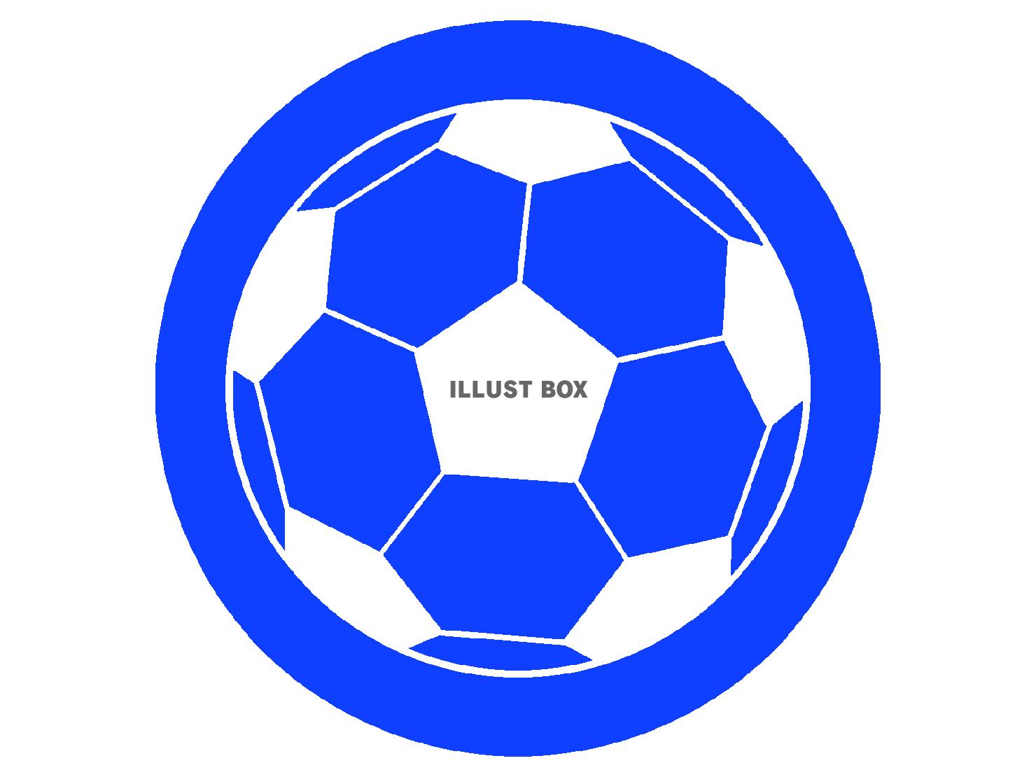 青色のサッカーボールのシルエット