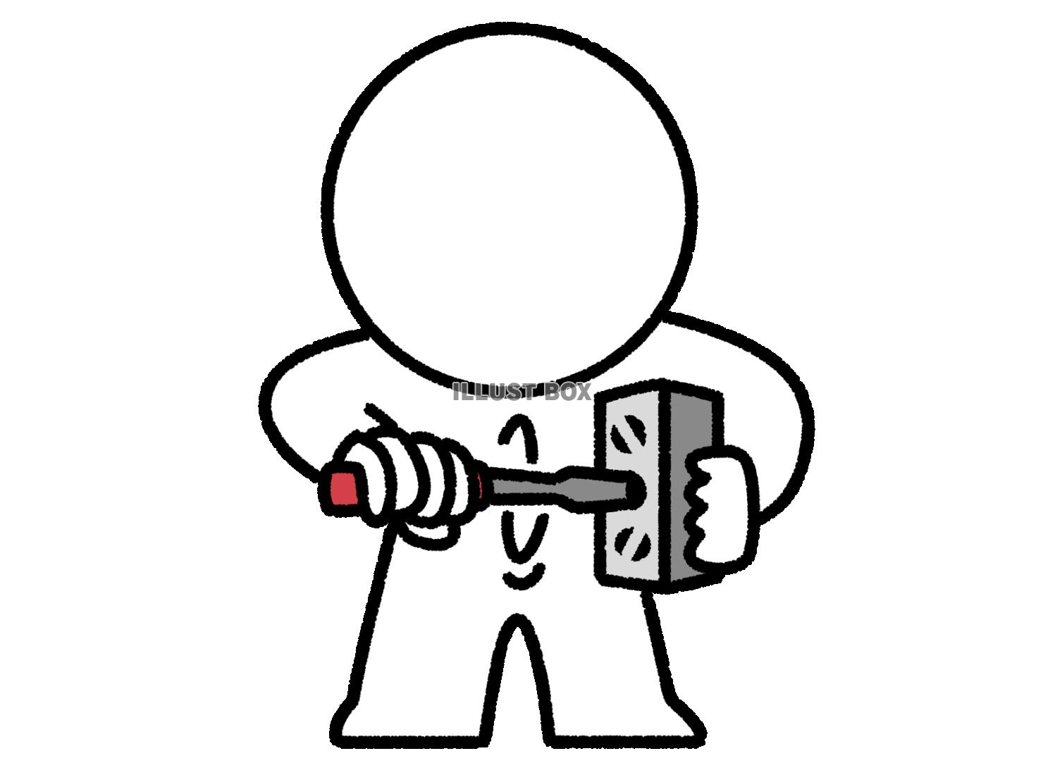 ねじを締める棒人間