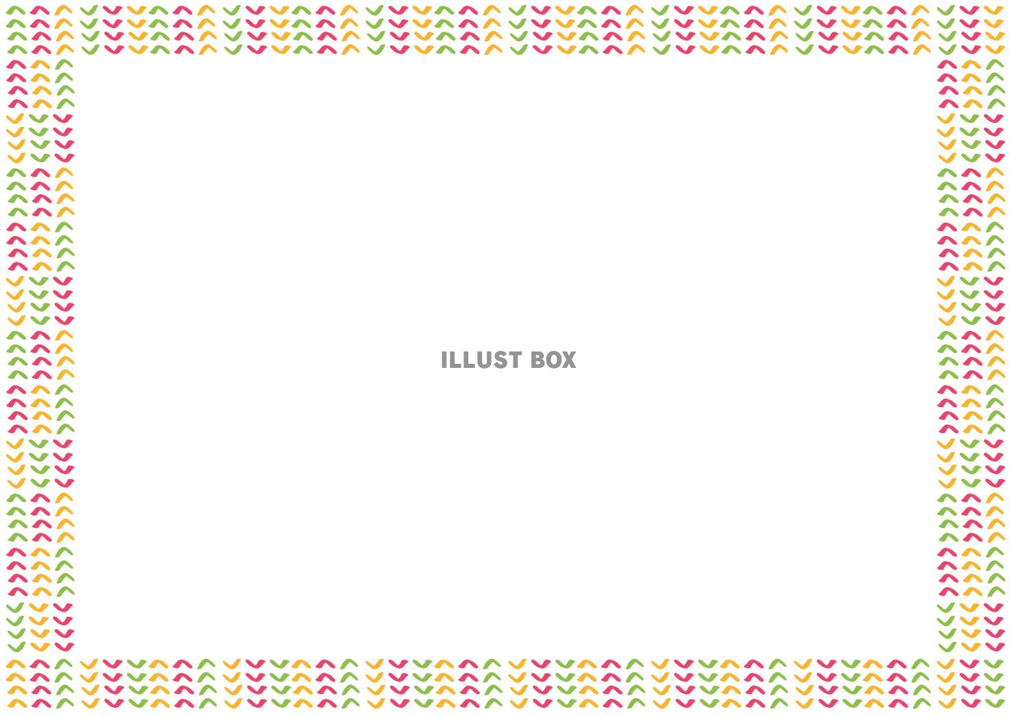 北欧風手描きV字の網目チックなかわいい囲みフレーム