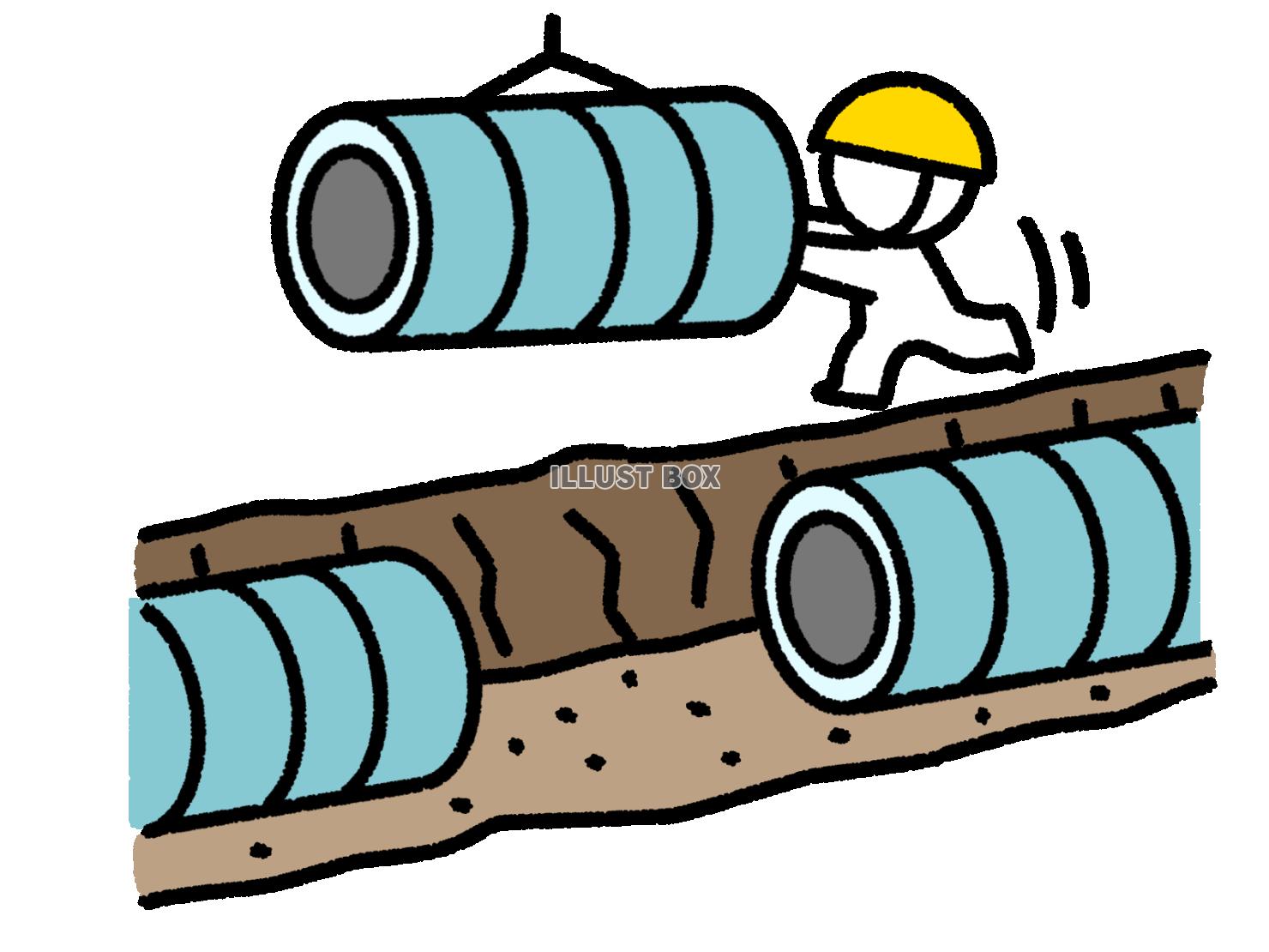 建設の現場で働く棒人間