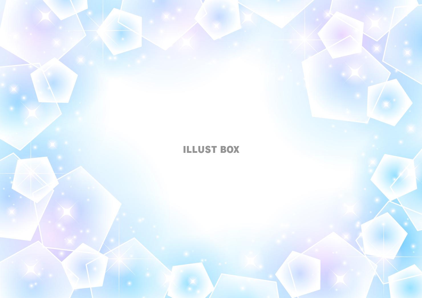 五角形、青、囲み、イメージ、キラキラ