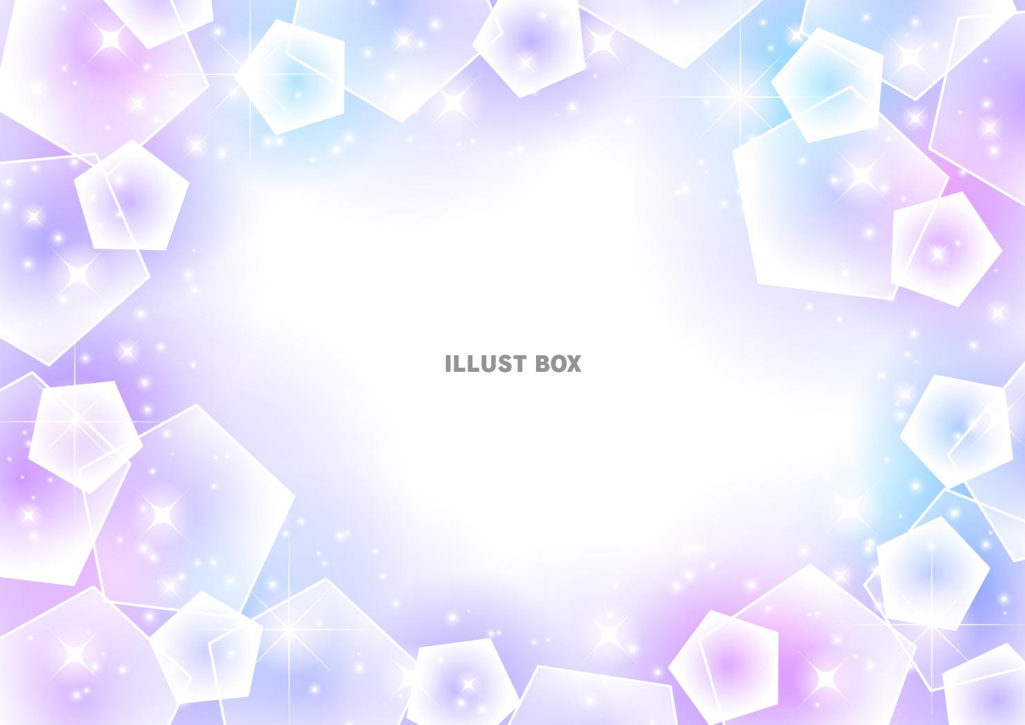 五角形、紫、囲み、イメージ、キラキラ