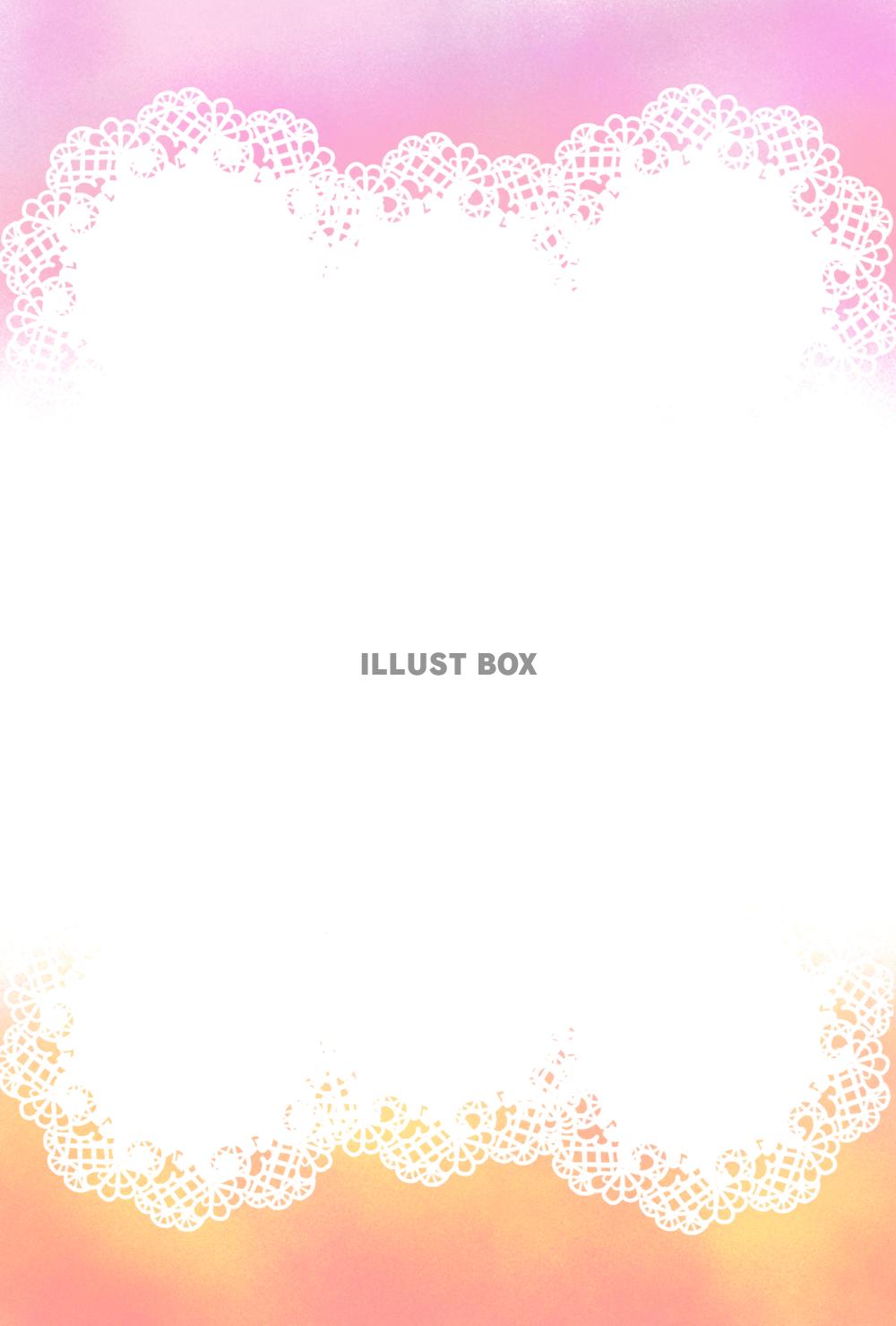レース柄カード・ピンク