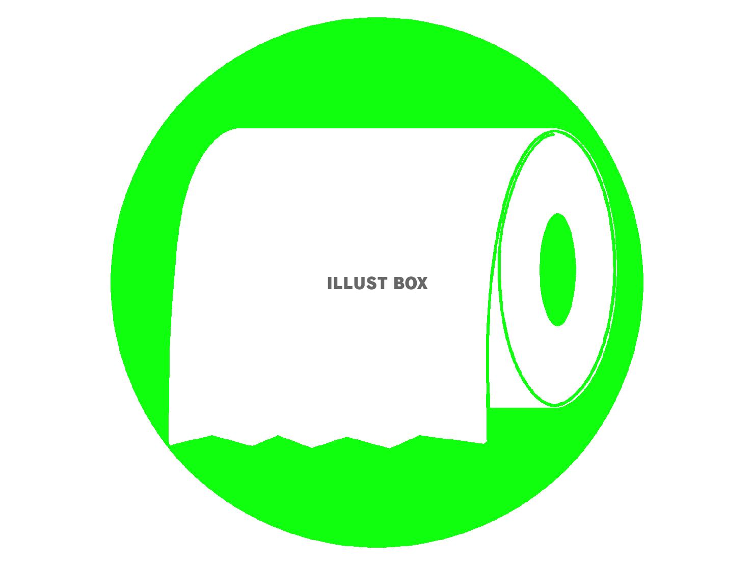 緑色のトイレットペーパーのシルエット