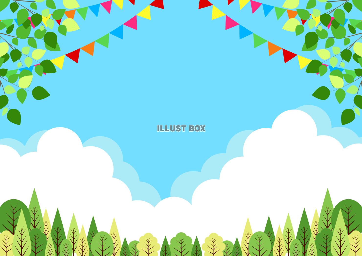 自然、背景、旗、春、夏、横、森林