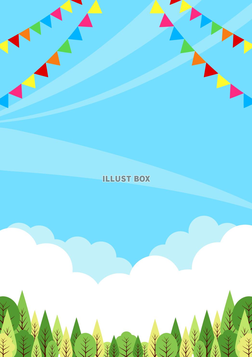 自然、背景、旗、春、夏、縦、森林