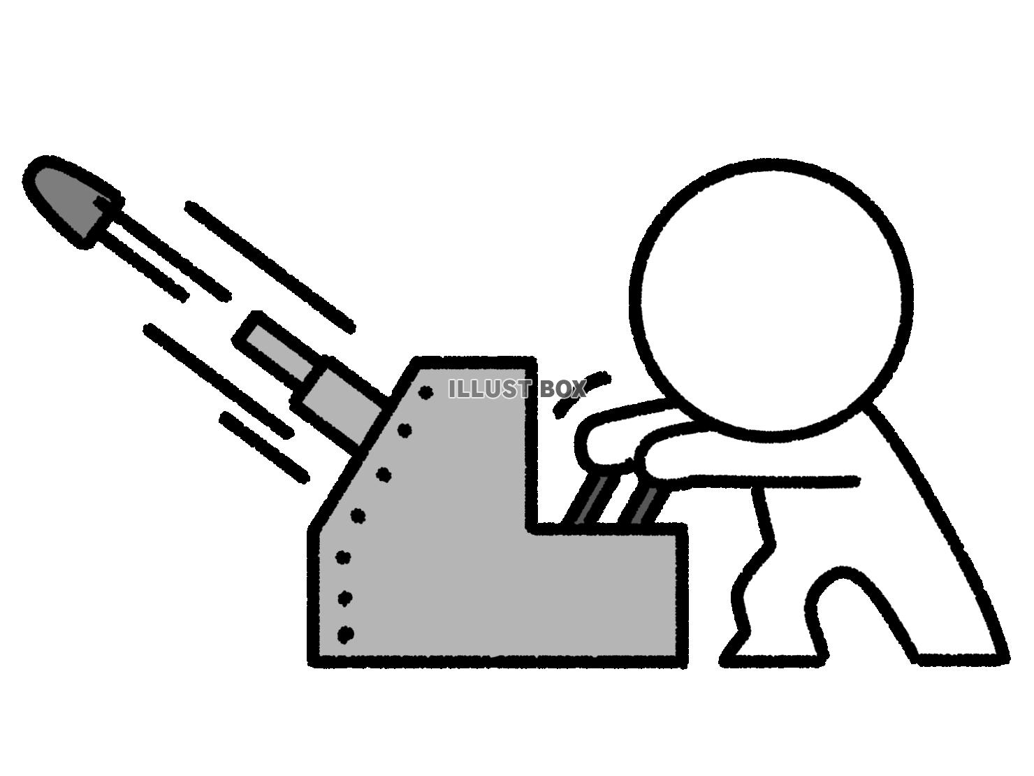 兵器で弾を撃つ棒人間