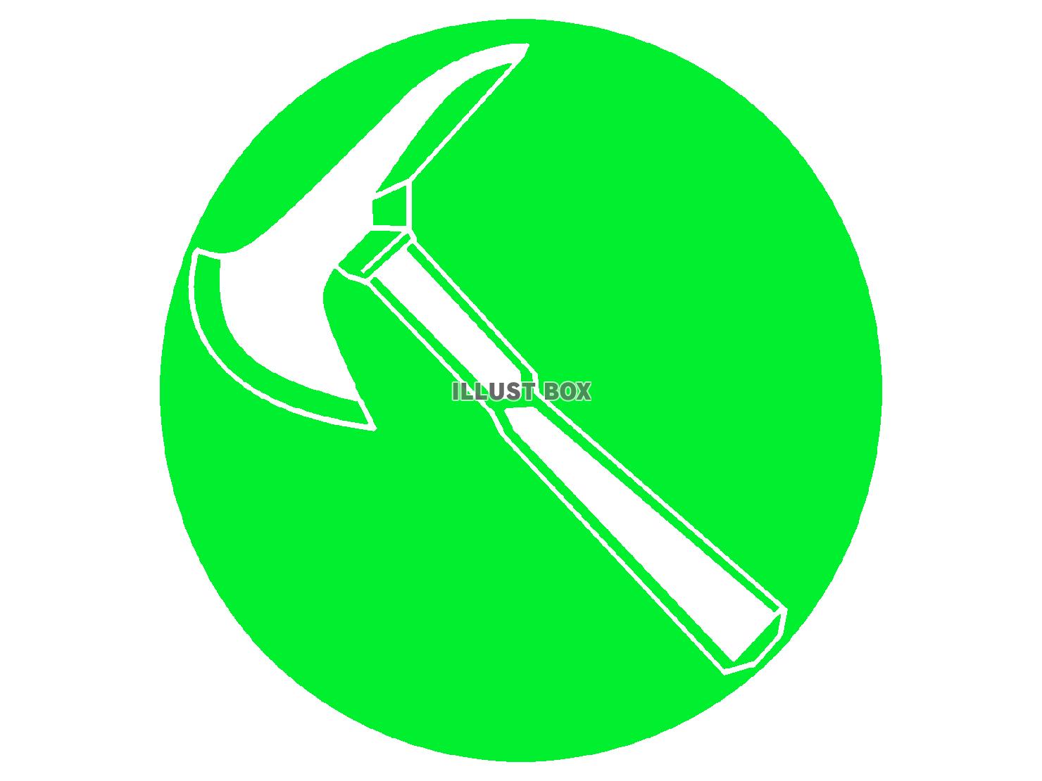 緑色のトマホークのシルエット