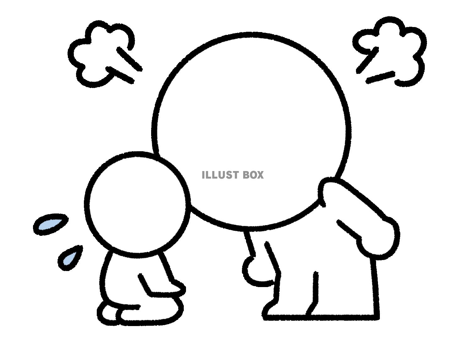 子供に激しく怒る棒人間