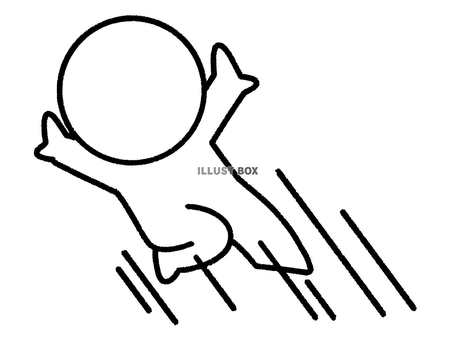 後ろにジャンプする棒人間