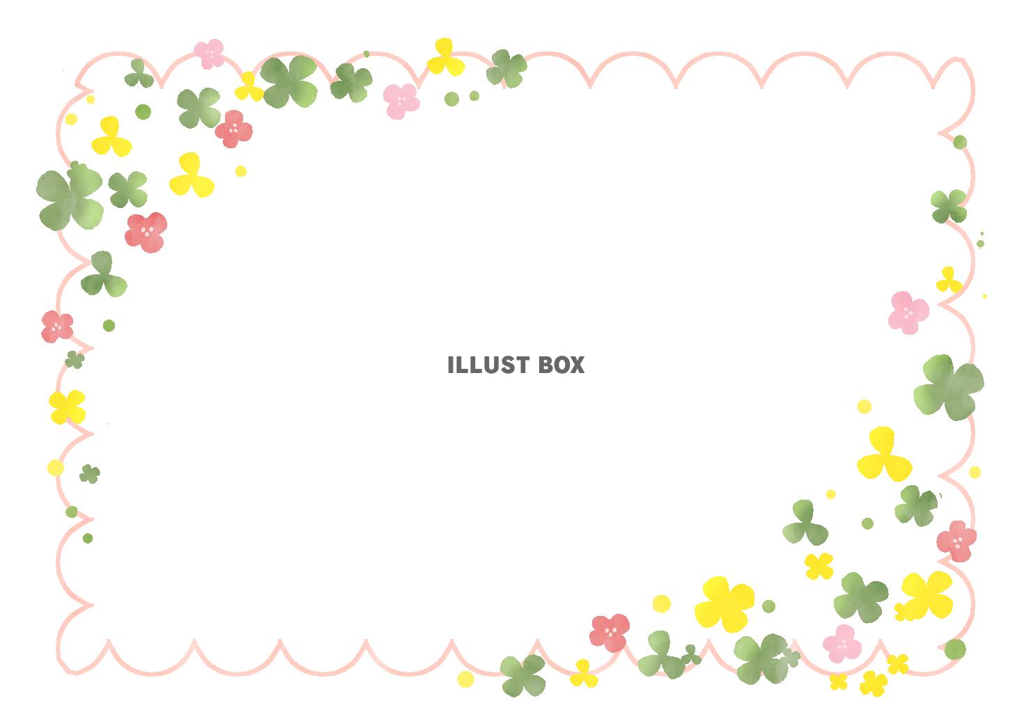 クローバーと小花(枠）