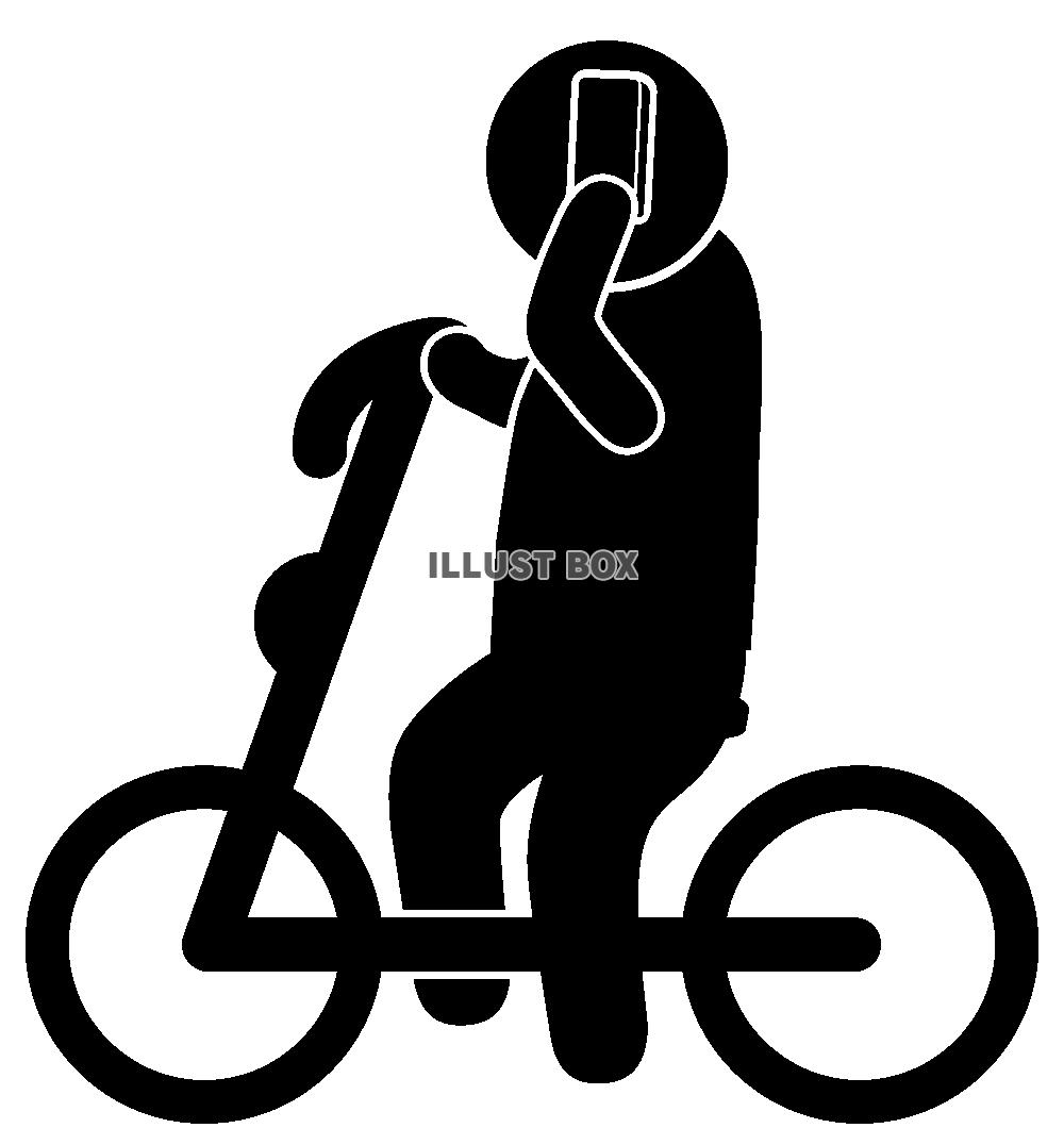 自転車-横-通話-ピクト