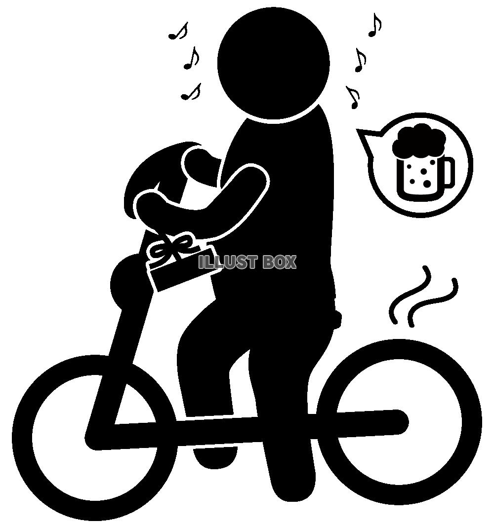 自転車-横-飲酒-ピクト