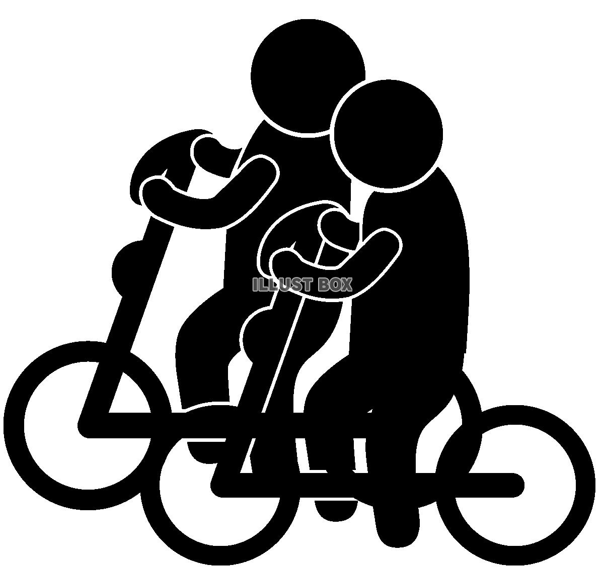 自転車-横-並走-ピクト