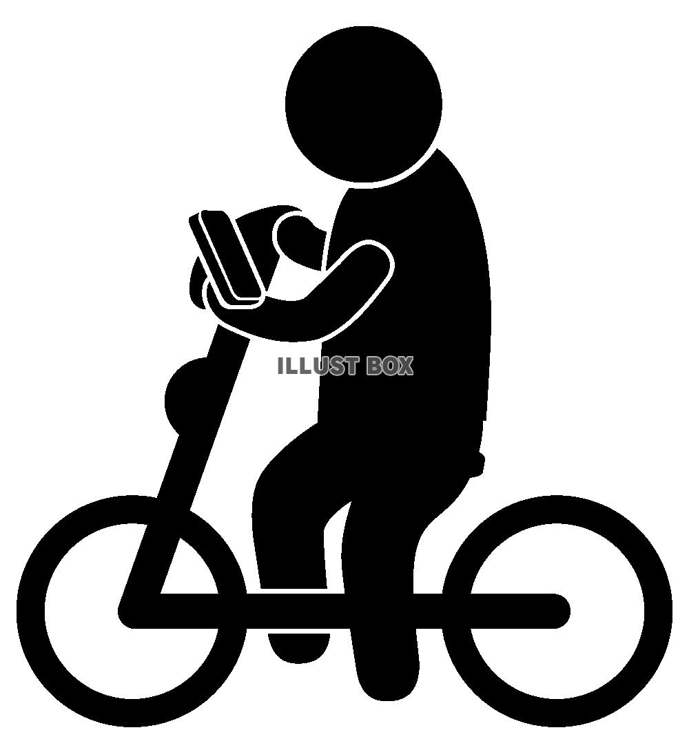 自転車-横-スマホ-ピクト