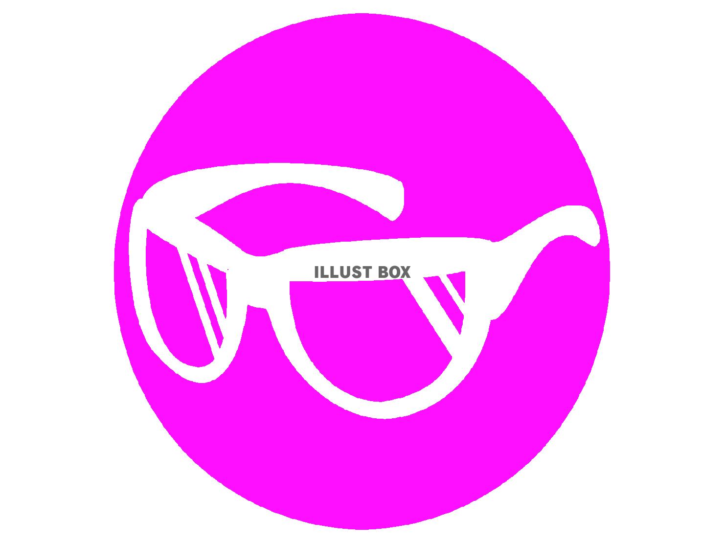 紫色のサングラスのシルエット