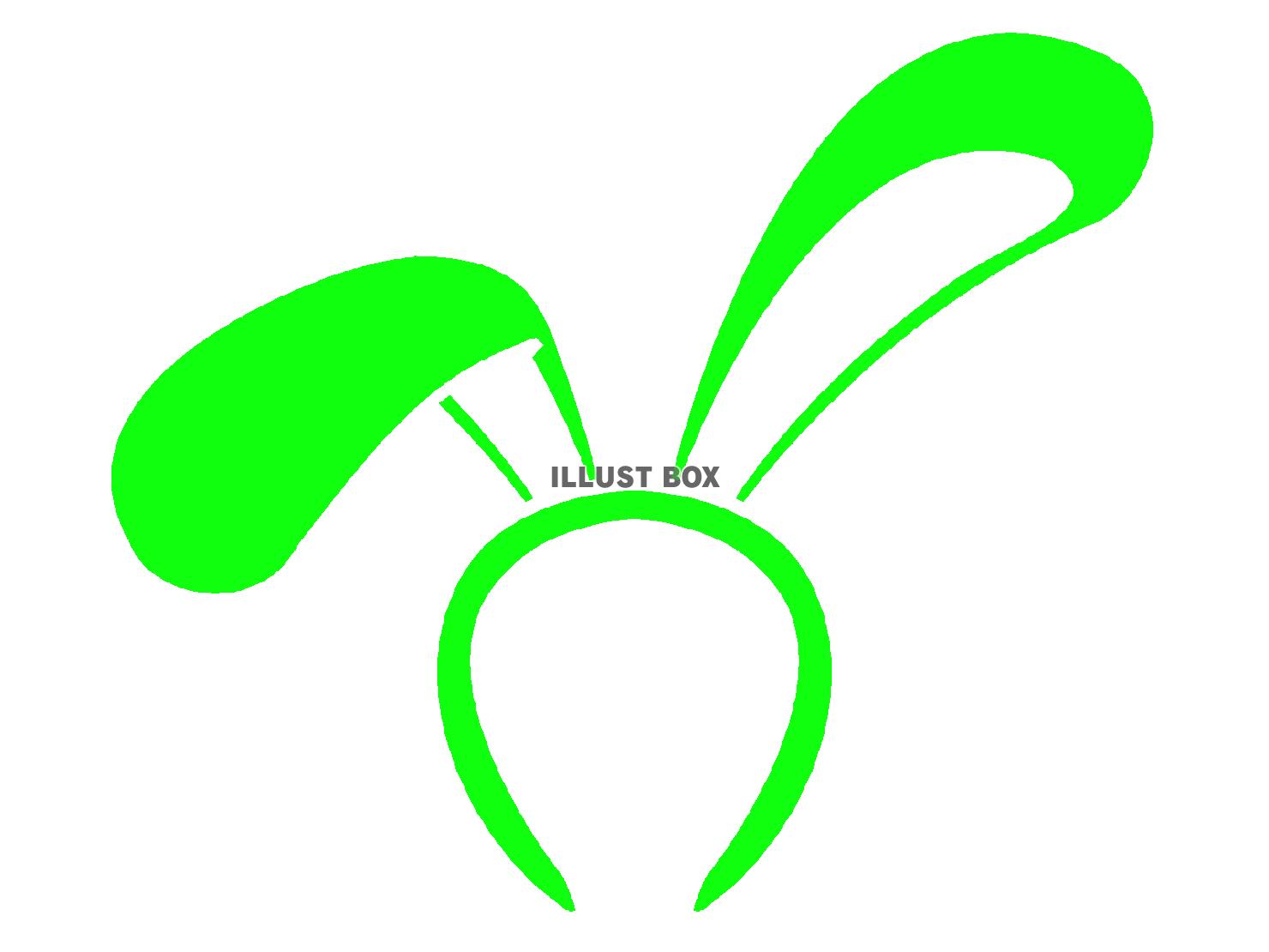 緑色の兎の耳のカチューシャのシルエット