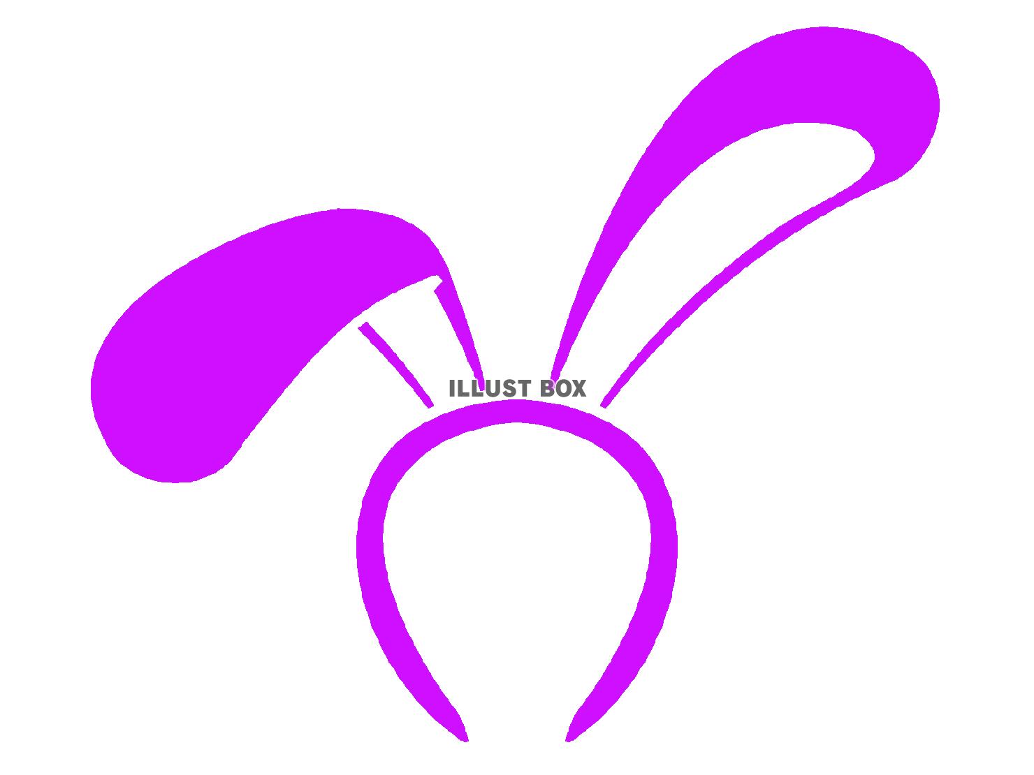 紫色の兎の耳のカチューシャのシルエット