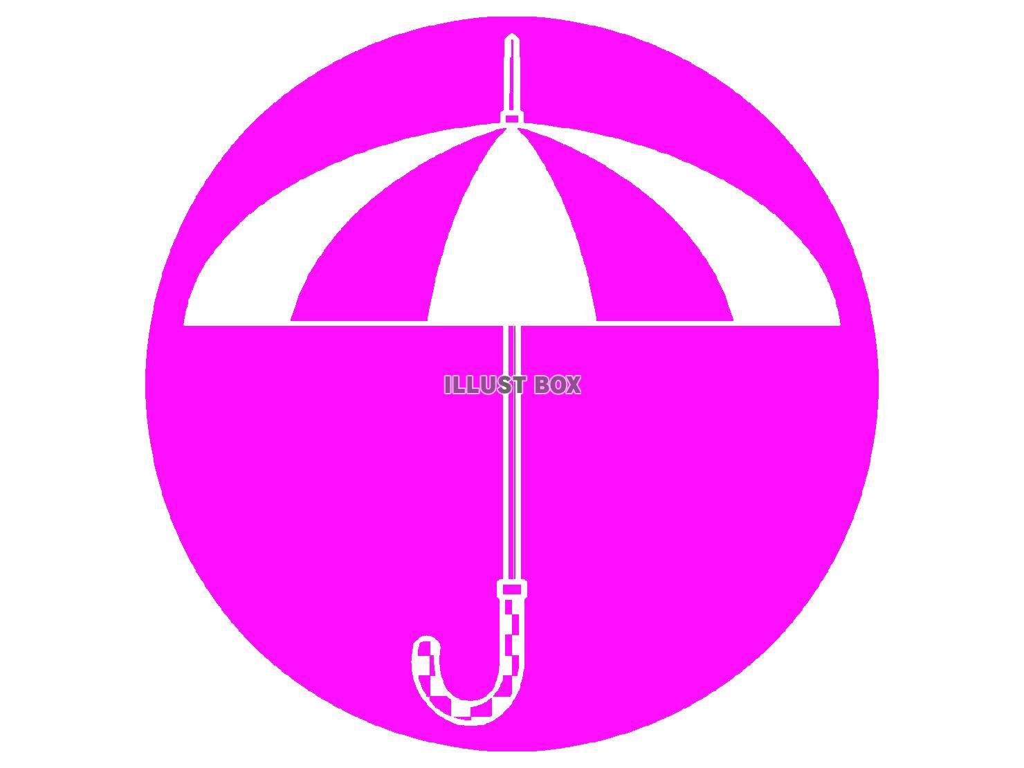 紫色の傘のシルエット