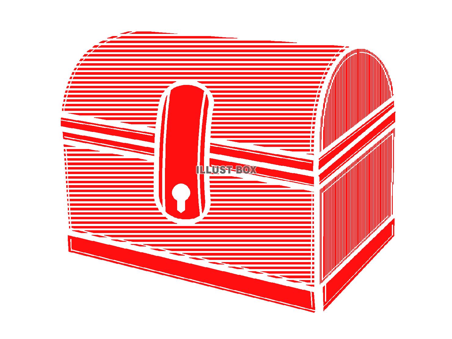 赤色の宝箱のシルエット