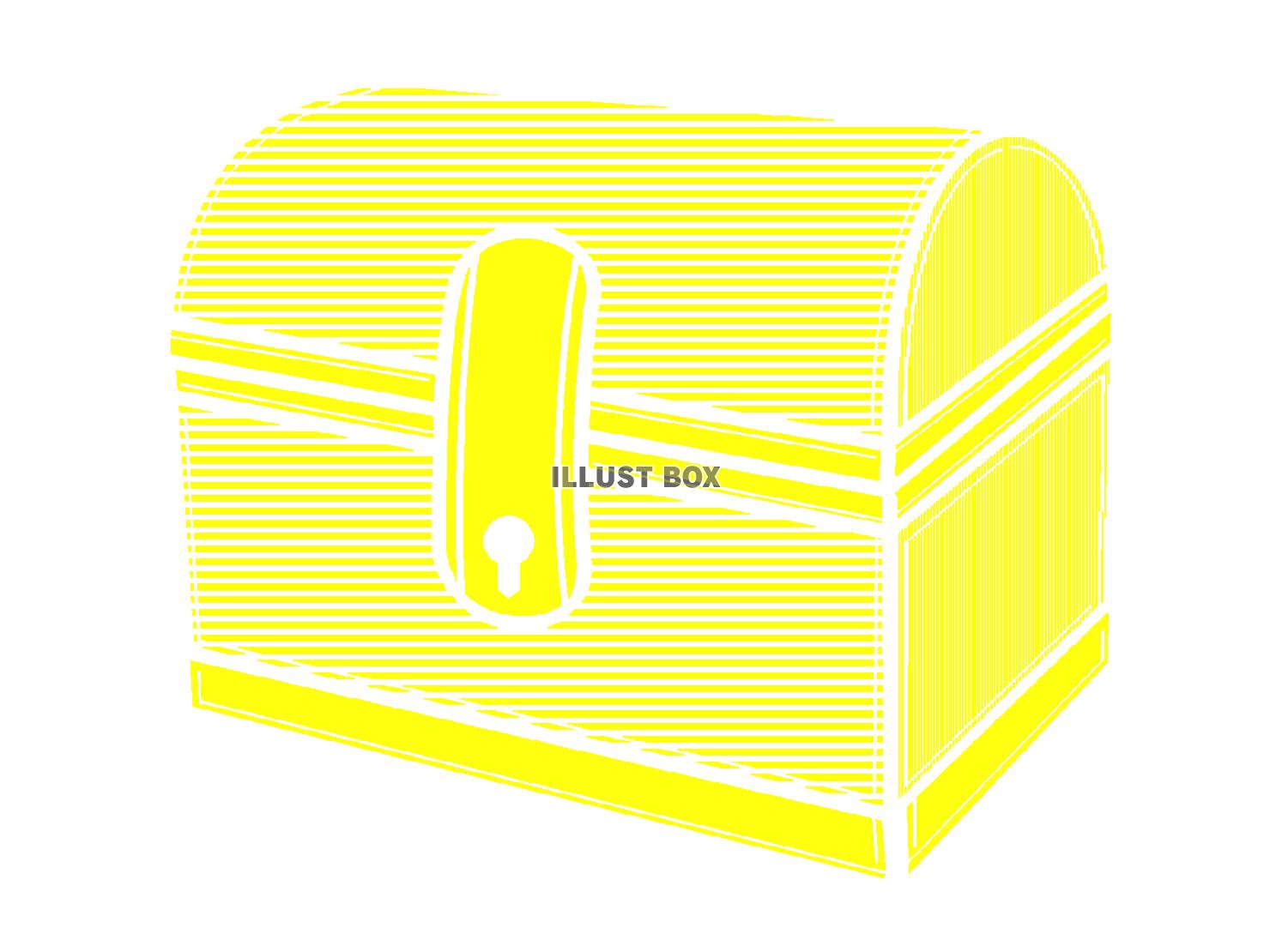 黄色の宝箱のシルエット