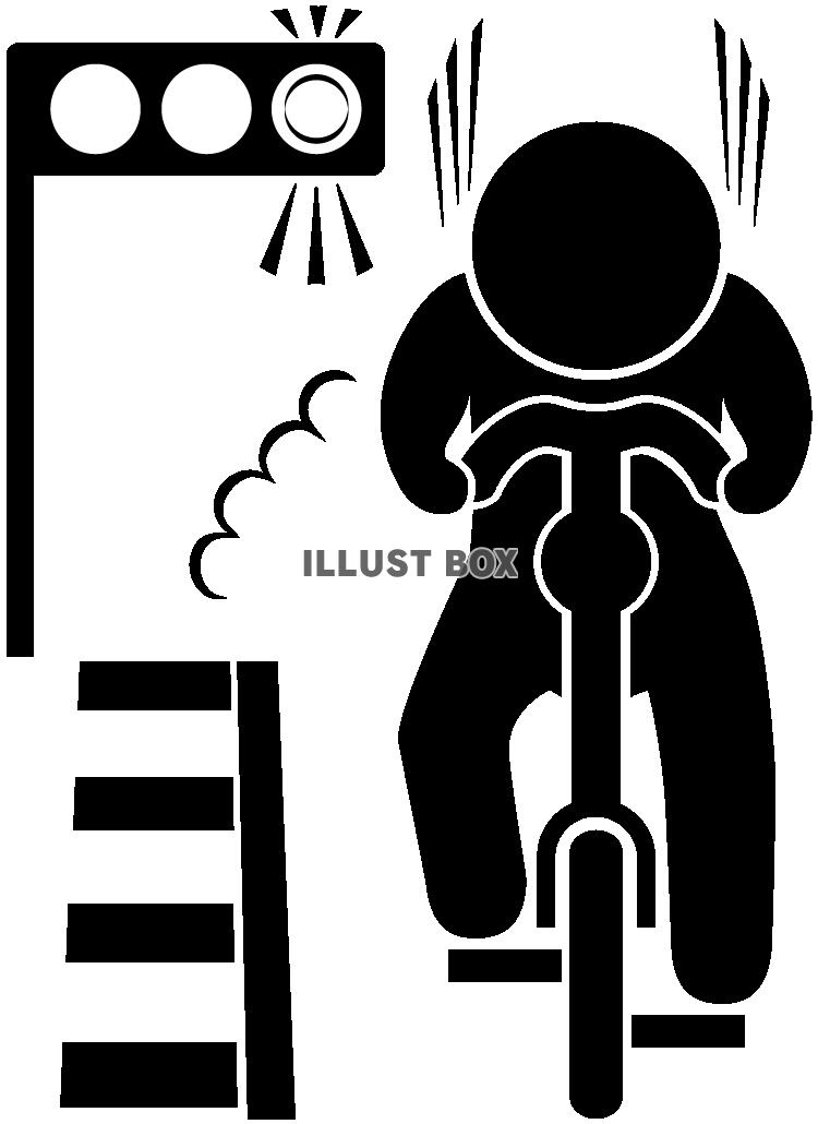 自転車-正面-信号無視-ピクト