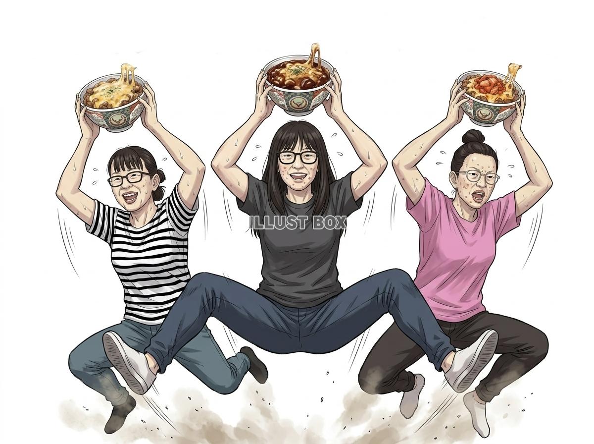 【コンジョ】チーズ牛丼を持って騒ぐチー牛困難女性