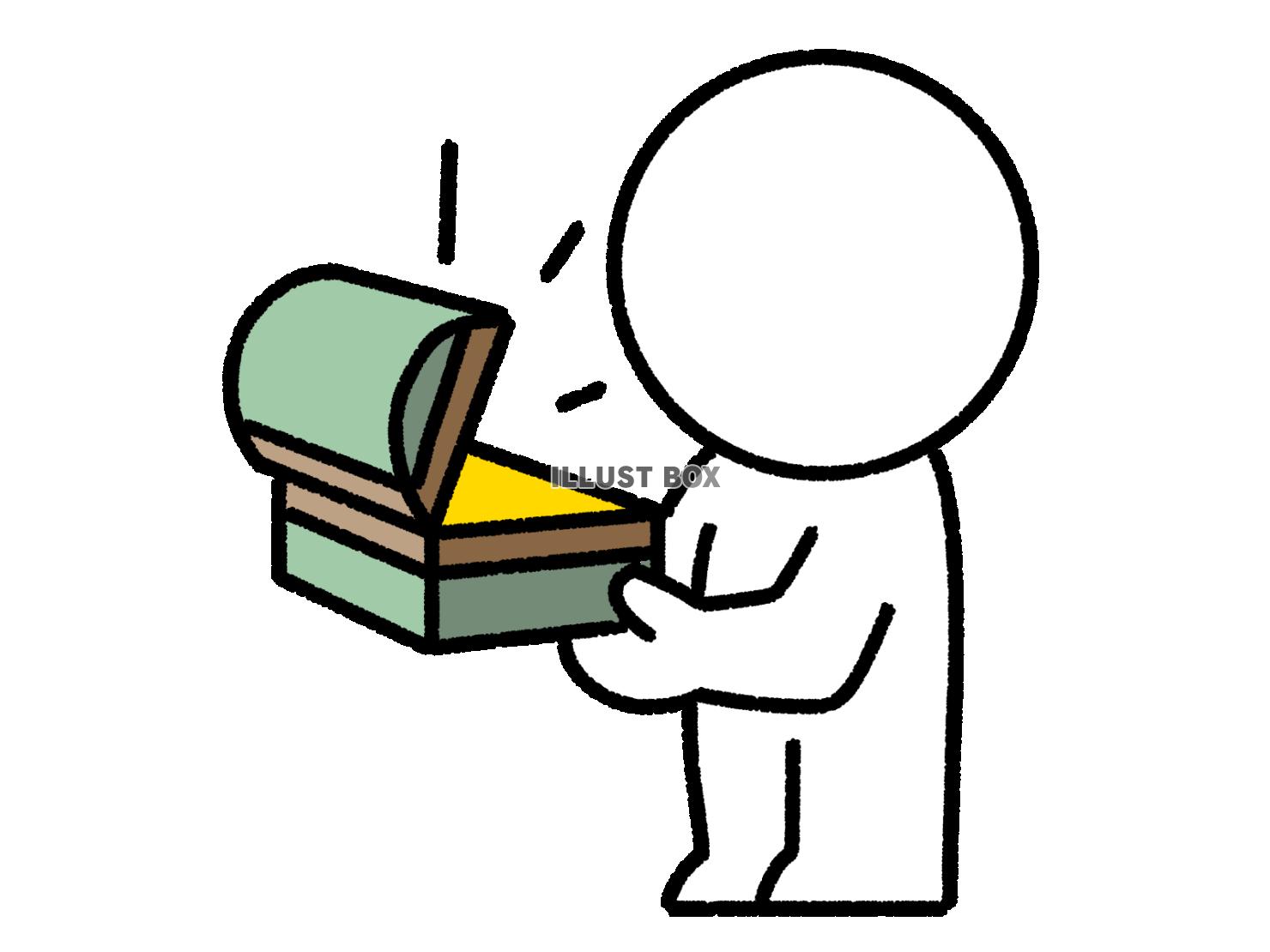 宝石箱を開ける棒人間