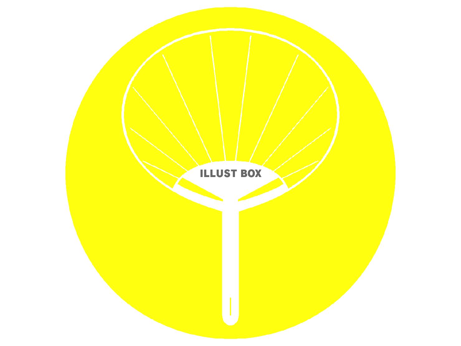 黄色のうちわのシルエット