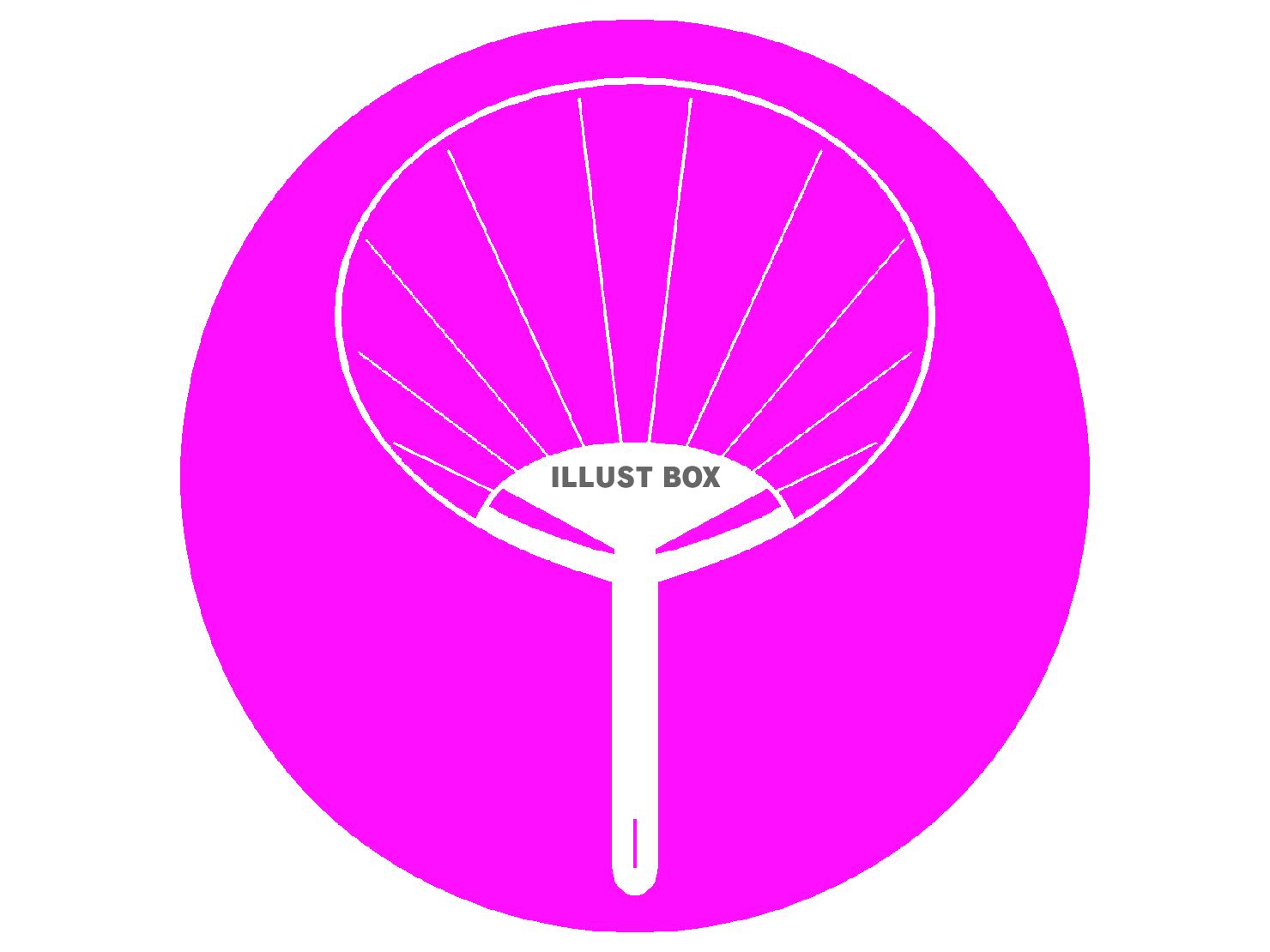 紫色のうちわのシルエット