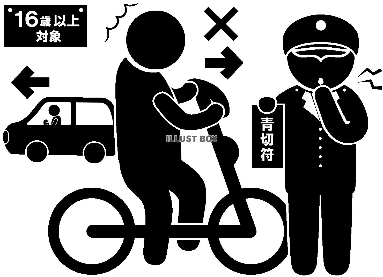 自転車-青切符-逆走