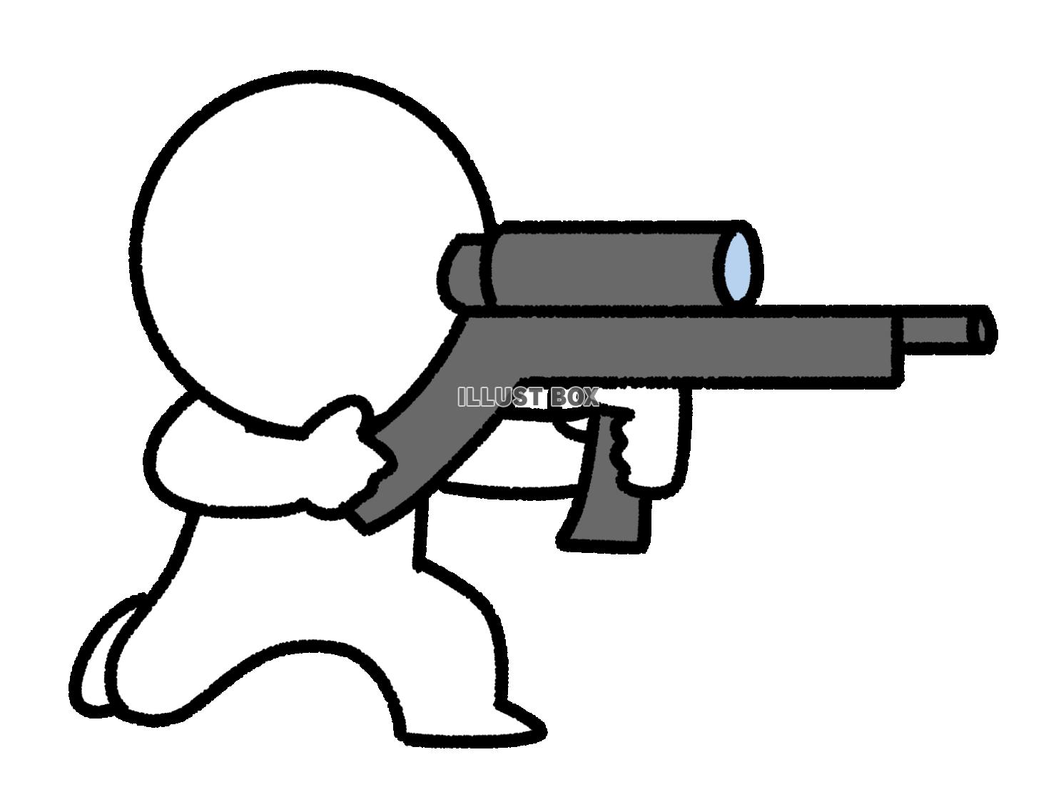 銃を構える棒人間のスナイパー