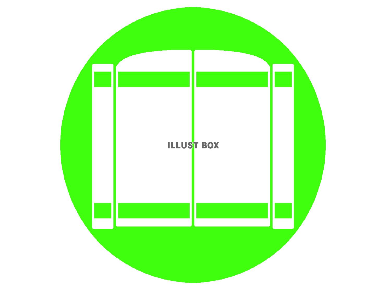 緑色の門のシルエット
