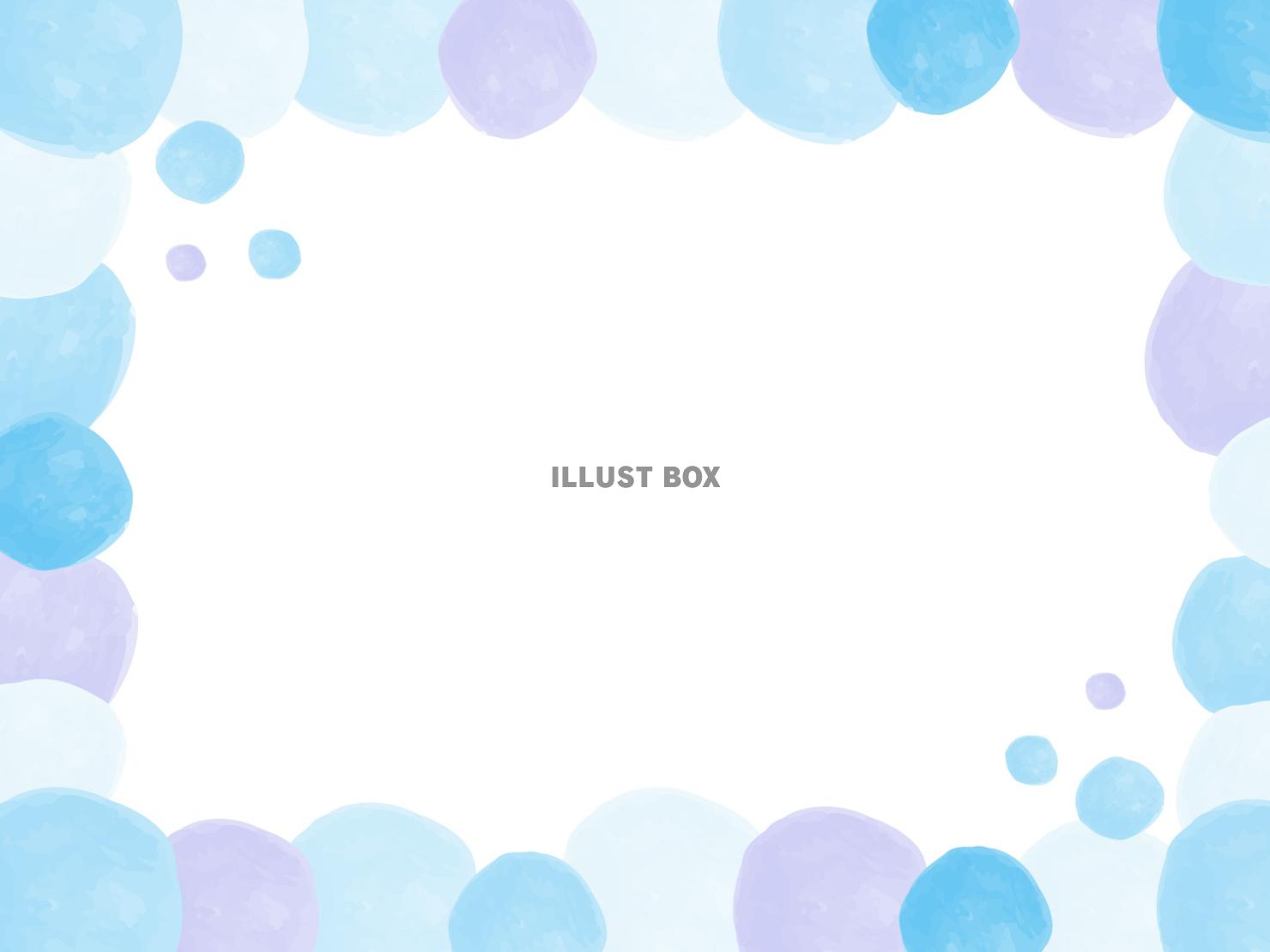 水彩風ドット柄のフレーム背景
