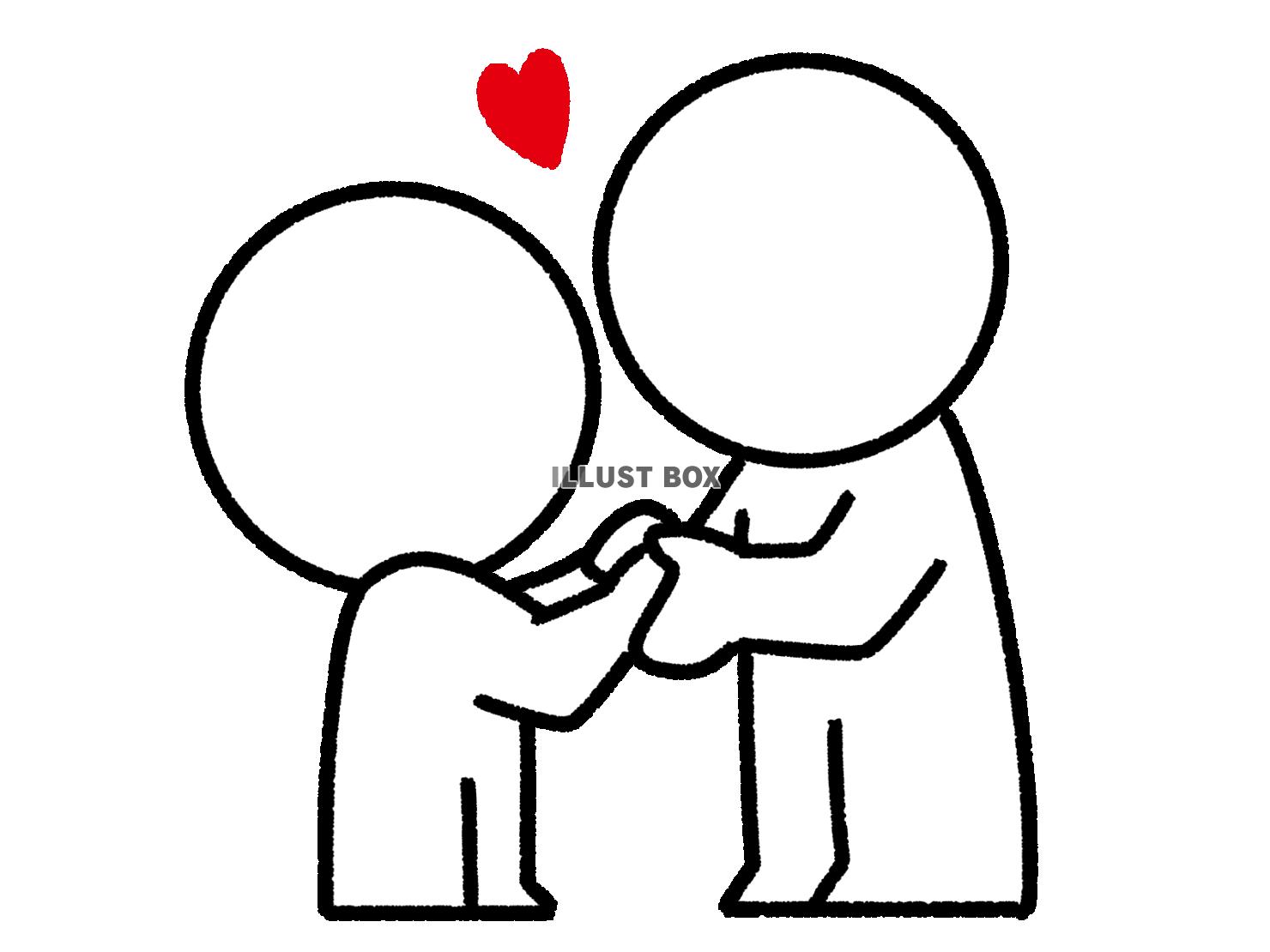 手を握って愛を確認する棒人間