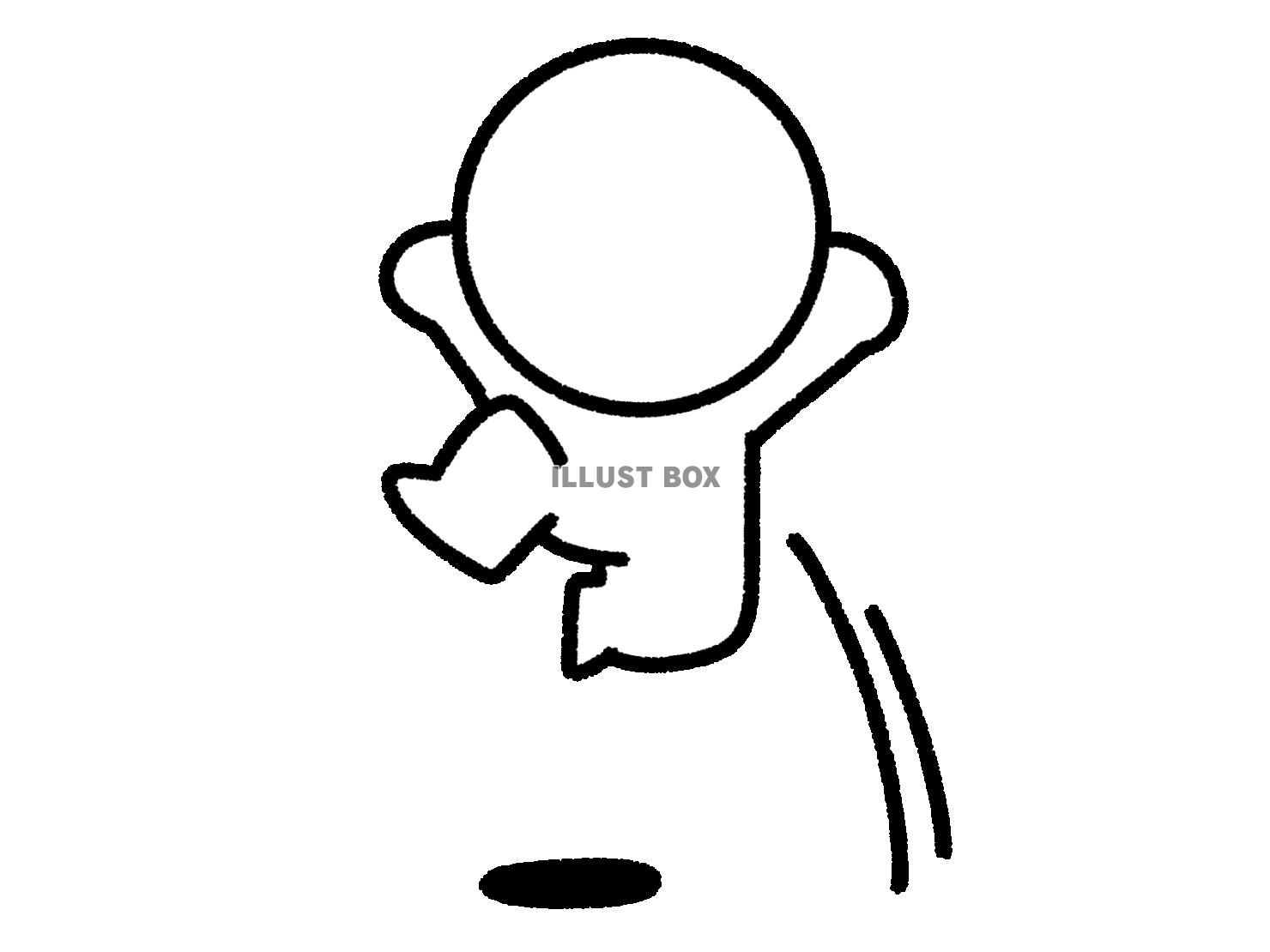 万歳しながらジャンプする棒人間