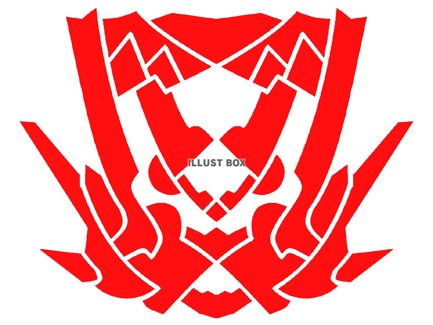 赤色の意志を持つ魔の盾のシルエット