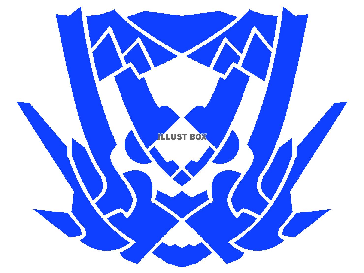 青色の意志を持つ魔の盾のシルエット