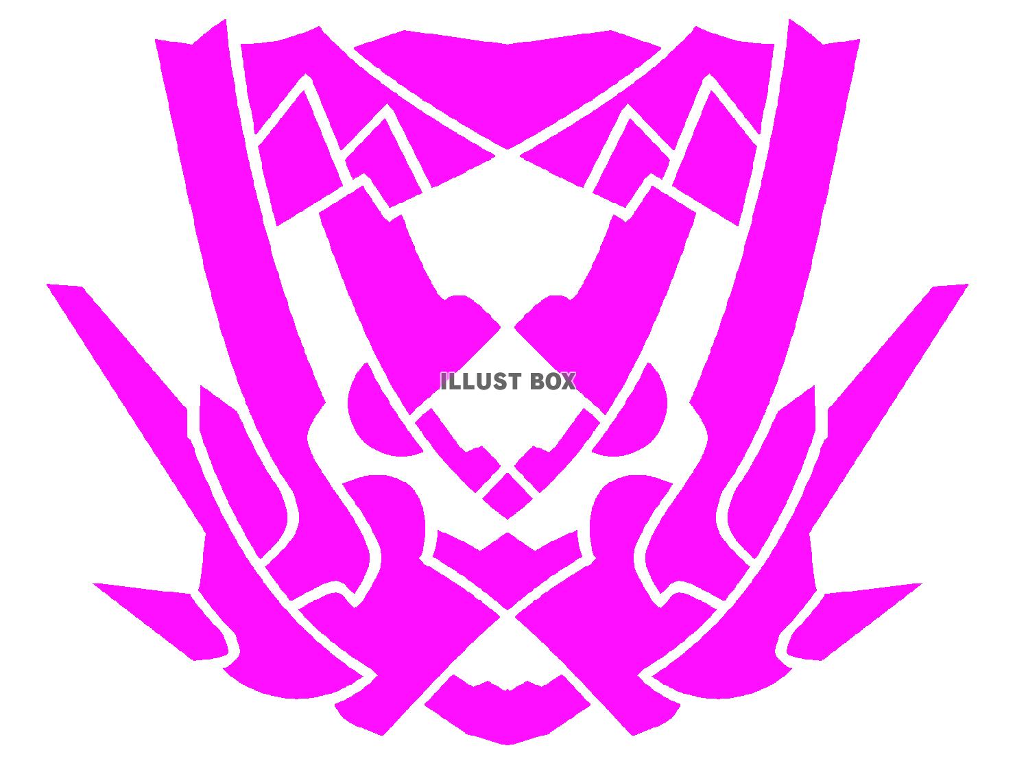 紫色の意志を持つ魔の盾のシルエット