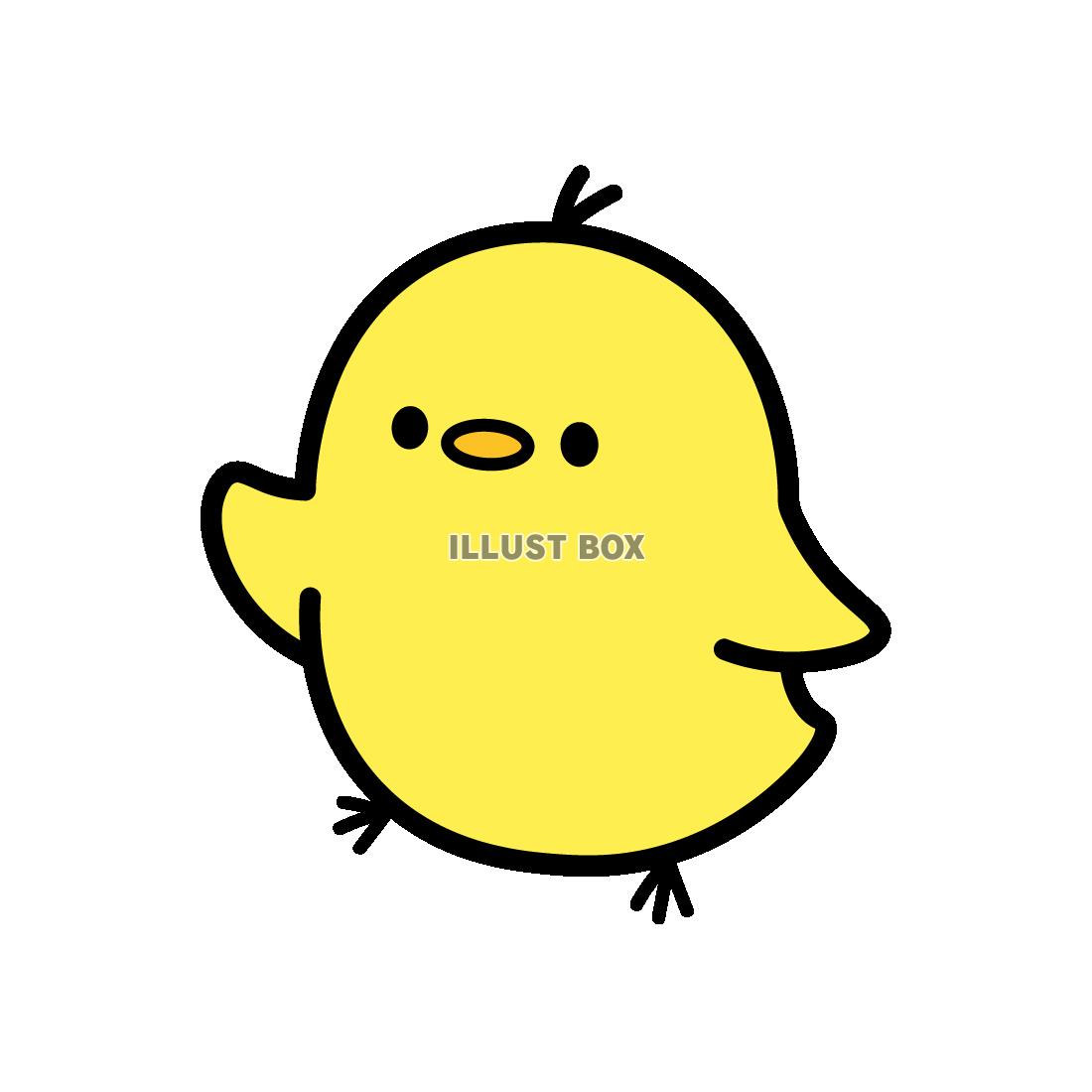 手をあげるひよこ