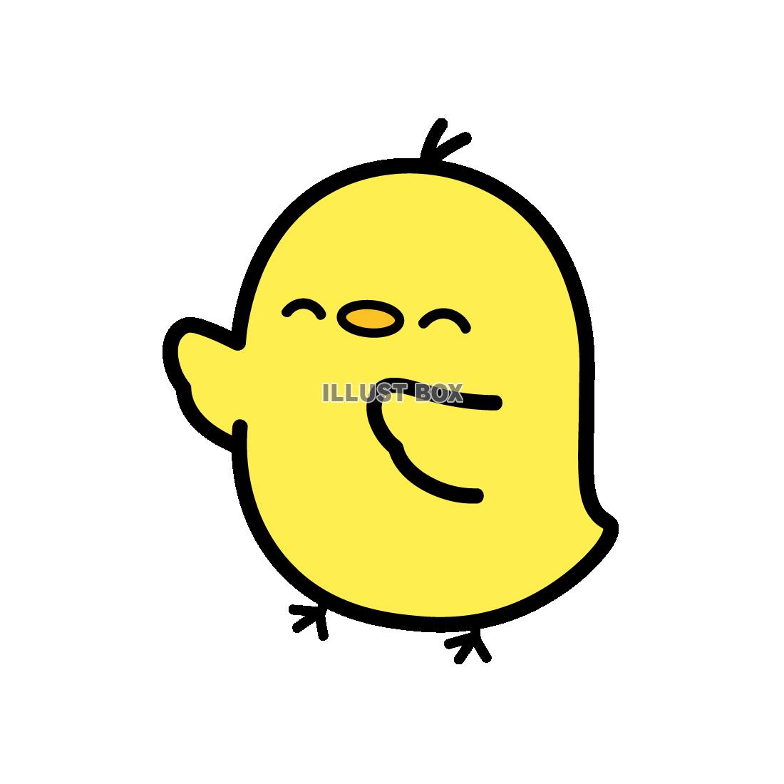 両手をあげるひよこ