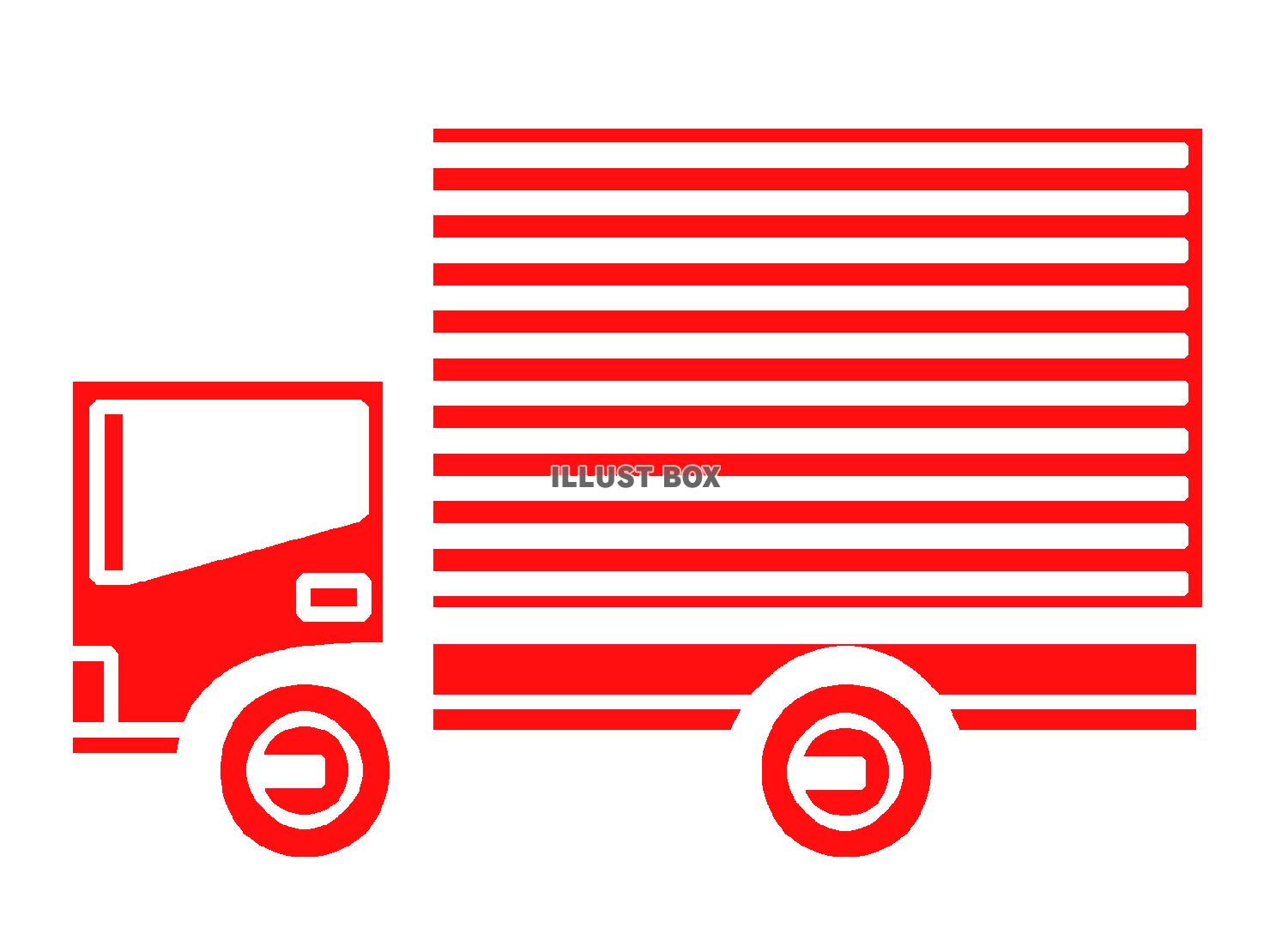 赤色のトラックのシルエット