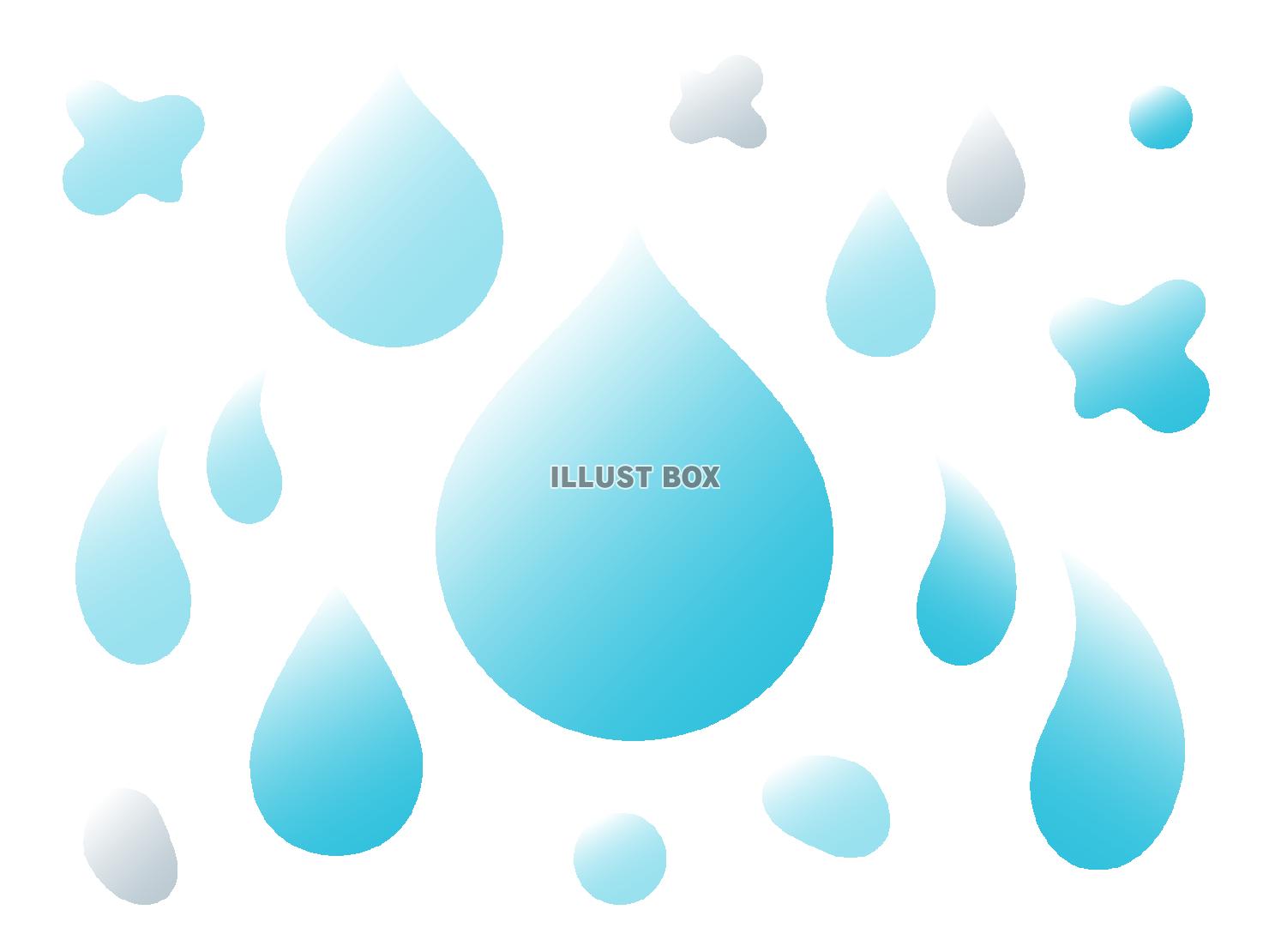 かわいい水滴（雫）のイラストセット
