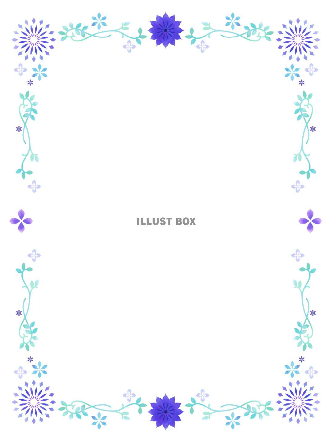 花と植物のかわいい装飾フレーム