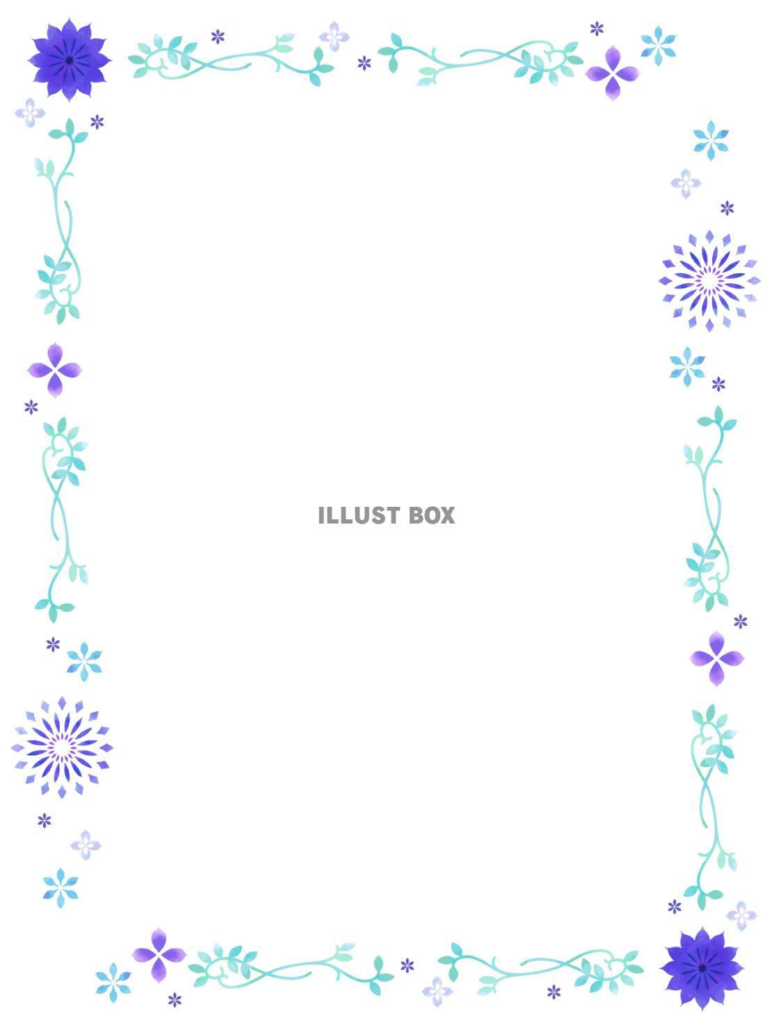 花と植物のかわいい装飾フレーム