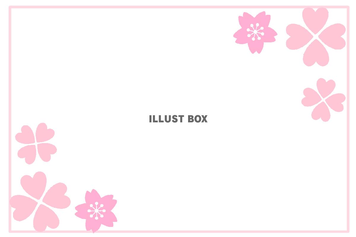 ピンク色クローバーフレーム　透過ong