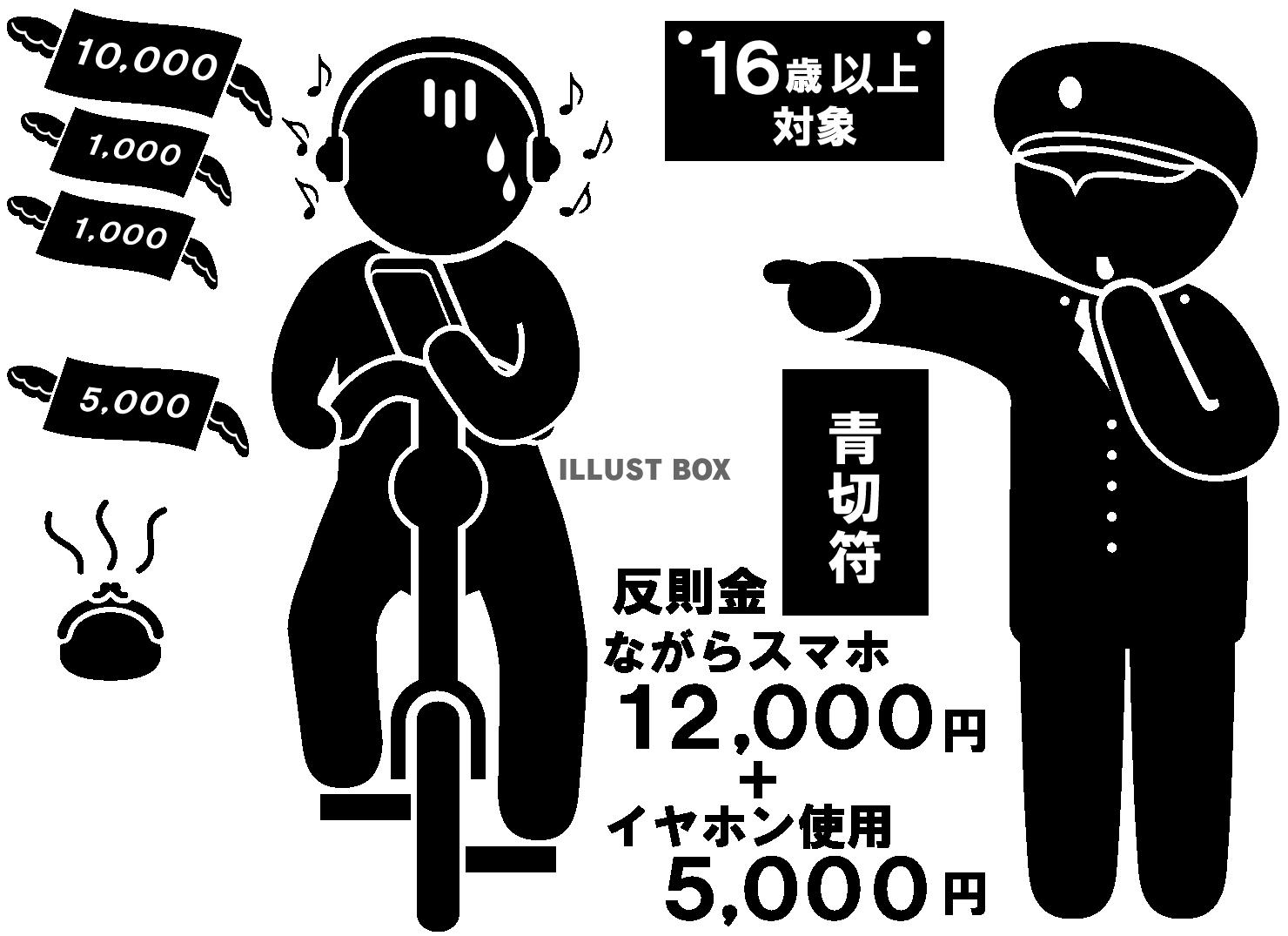 自転車-反則金-イヤホン+スマホ