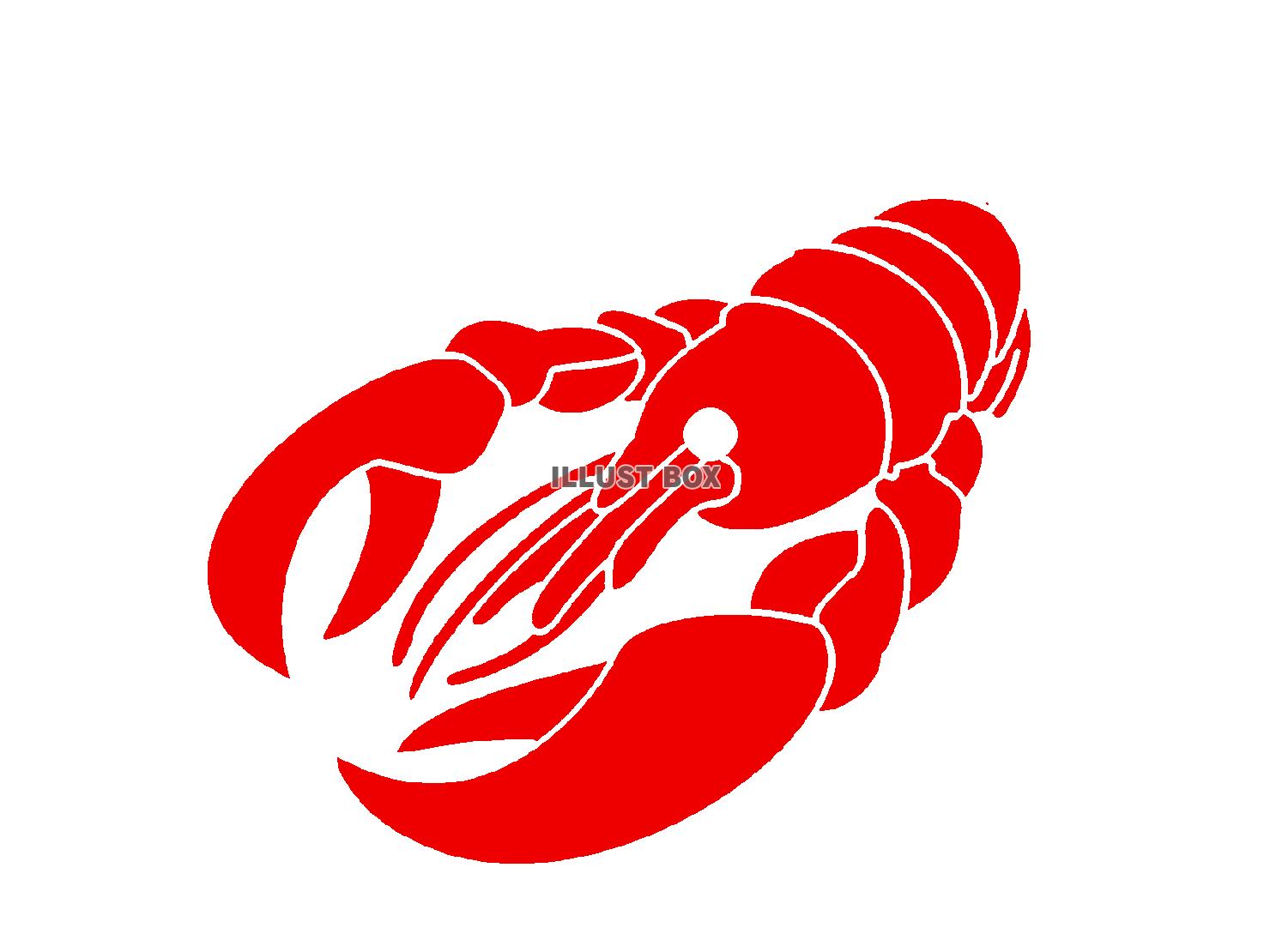 赤色のロブスターのシルエット